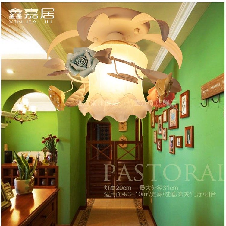法式奶油风格田园玫瑰花卧室吸顶厨卫/阳台/玄关/过