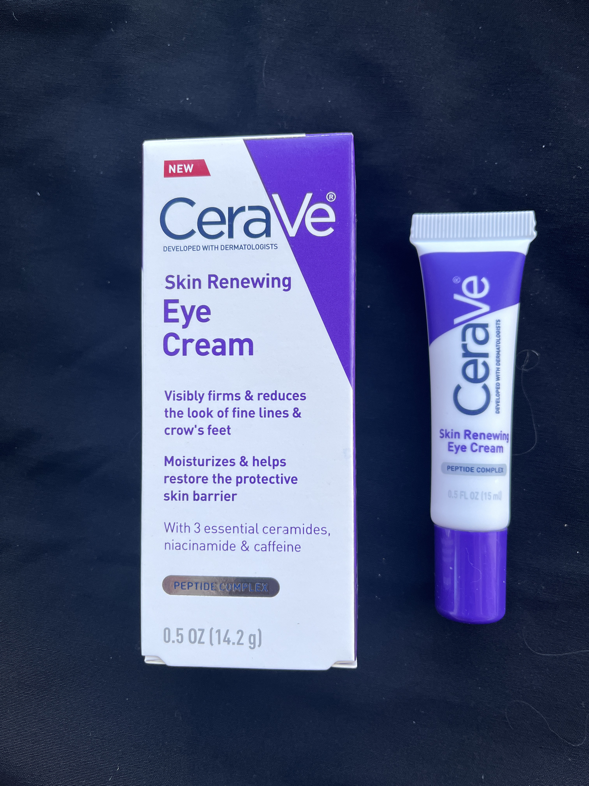 美版CeraVe/适乐肤skin renewing紫色眼霜14.2g烟酰胺保湿紧致