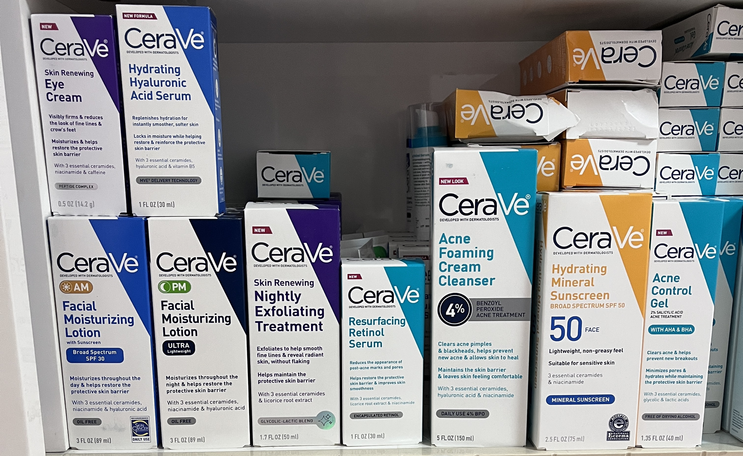 临期运损瑕疵CeraVe适乐肤am物防晒pm发光乳液果酸精华a醇防晒50g