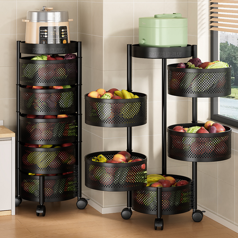 厨房旋转多功能置物架落地