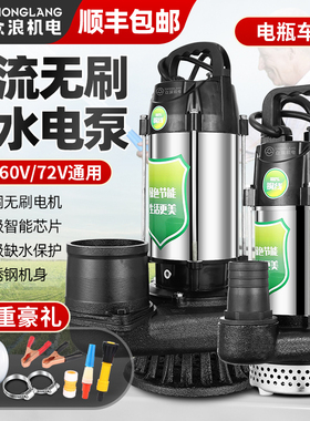 高扬程无刷直流潜水泵48V60V72V电瓶电动车抽水泵农用灌溉抽水机