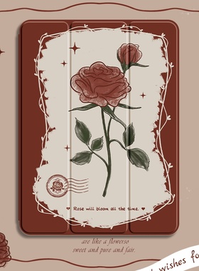 复古玫瑰苹果2021iPad9保护套Air2平板壳ipad8防摔2020pro11寸ipd新款2017mini5六7带笔槽6第五代1822软全包3