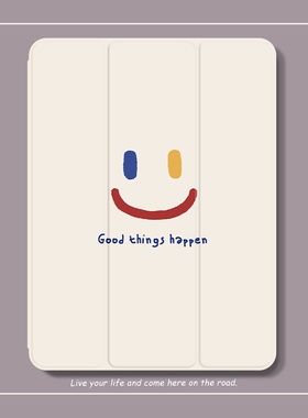 笑脸适用苹果ipad9保护套ipadpro2018软壳10第十代air5全包mini4防摔8硅胶7简约6第九代10.9英寸3磁吸2气囊