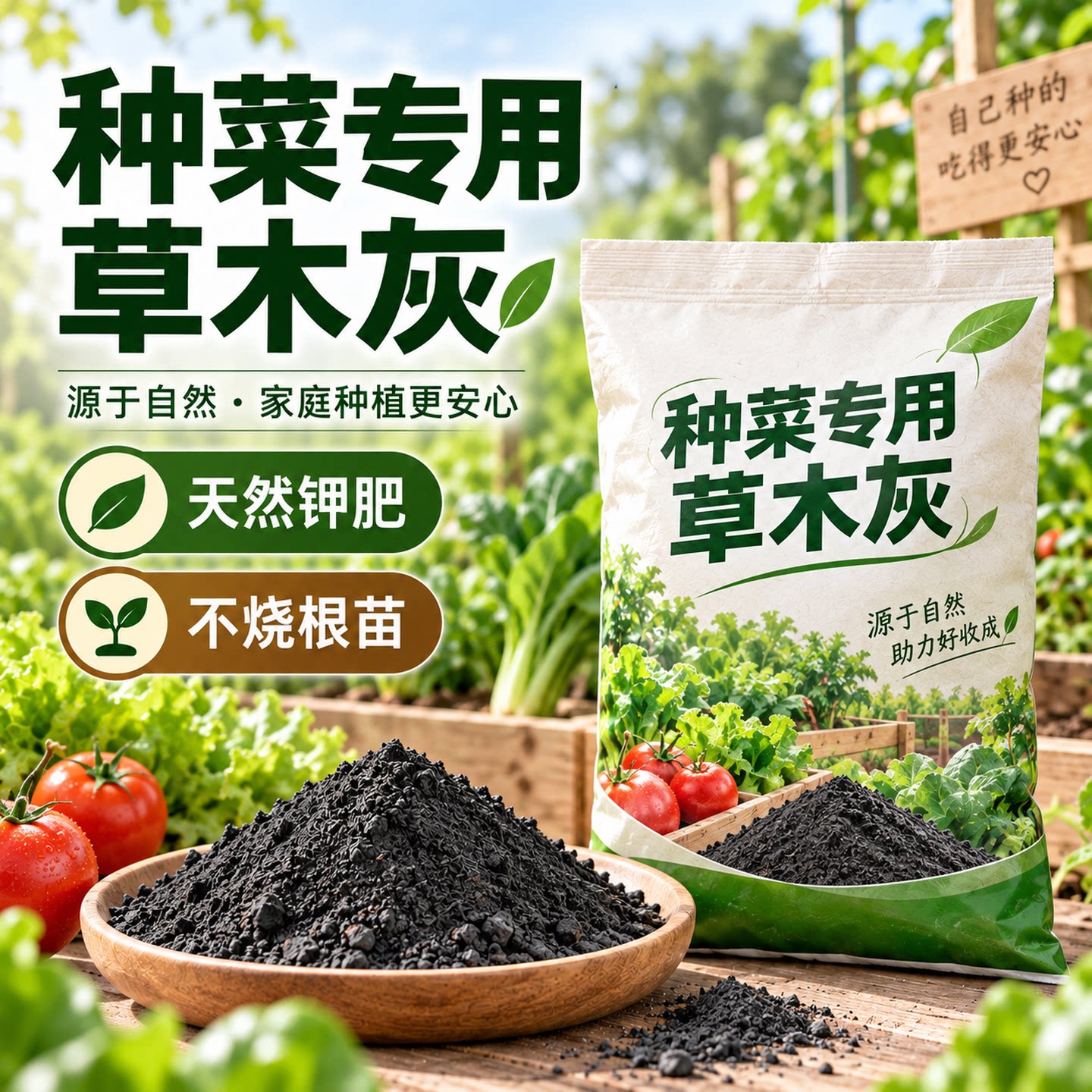 草木灰种菜用的肥料瓜果蔬菜防虫害有机钾肥底料农家肥通用有机肥