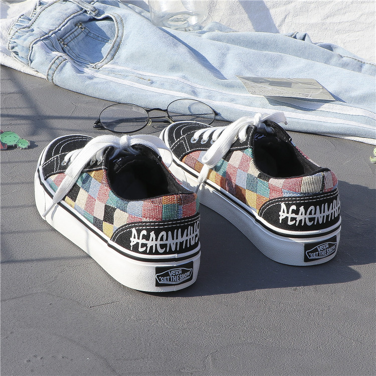classic Color matching lattice Low canvas shoe 2020 New Year ulzzang Versatile Street beat Skateboard shoes ins tidein the Women's Shoes, Canvas shoes  category - from Buy2taobao.com to provide professional Taobao agent buy service