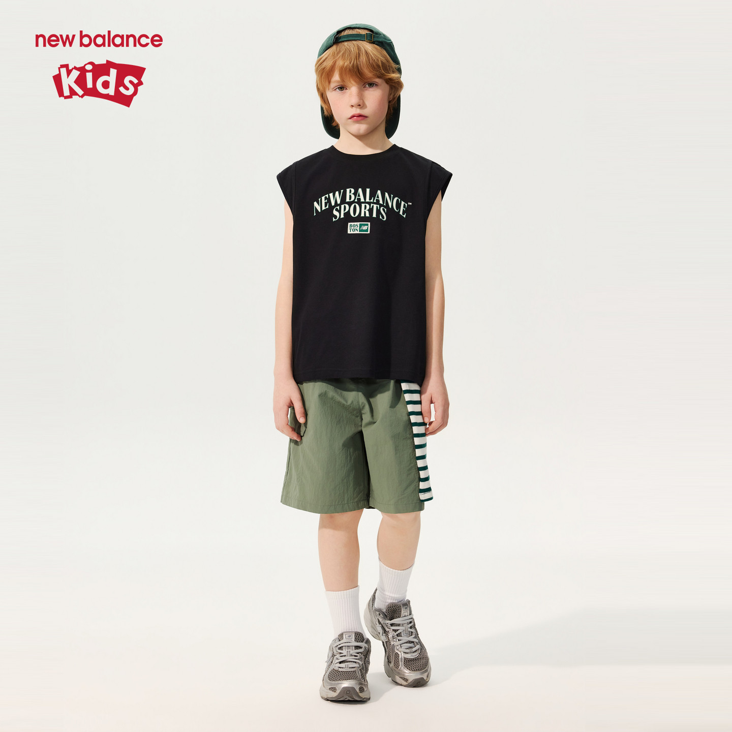 New Balance nb童装男女童夏季无袖T恤短裤休闲套装ND2TG2E133