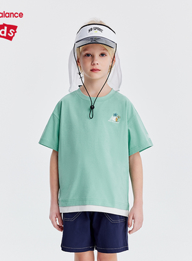 New Balance nb童装男女儿童夏季透气舒适运动短袖T恤ND7EE22023