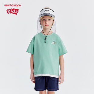 New Balance nb童装男女儿童夏季透气舒适运动短袖T恤ND7EE22023