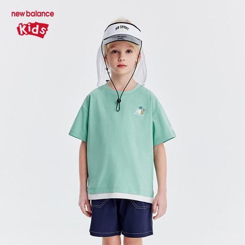 New Balance nb童装男女儿童夏季透气舒适运动短袖T恤ND7EE22023
