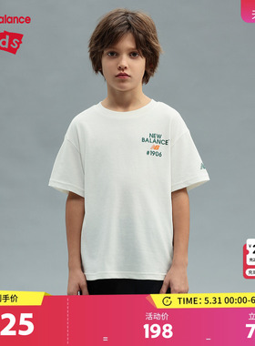 New Balance nb童装男女儿童春秋舒适短袖圆领印花T恤ND7EF1E083