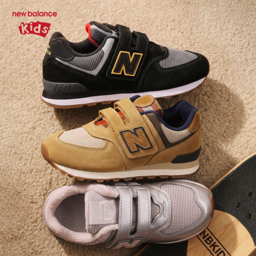 New Balance nb童鞋男女4-14岁中大童秋季舒适防滑加绒休闲鞋574