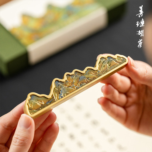 【一物两用，不伤纸帛】黄铜镇纸