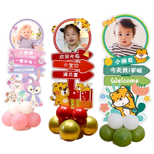 百日宴布置宝宝周岁百天生日海报装饰龙气球kt板蛇满月迎宾牌定制