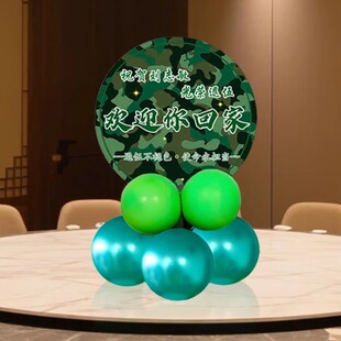 退伍仪式氛围布置装饰军人老公欢迎回家战友联谊会氛围感桌牌kt板