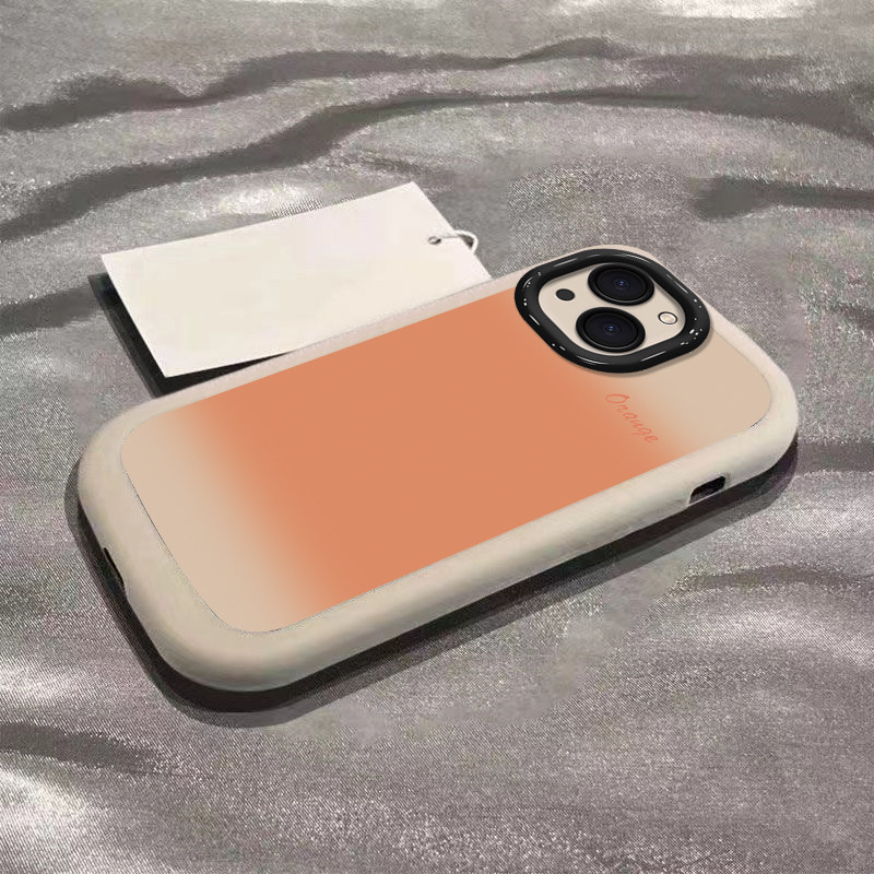 适用苹果15手机壳14Promax新款iphone13全包12MINi11渐变橙色XR情侣8plus简约6s创意7防摔潮流SE23保护套硅胶
