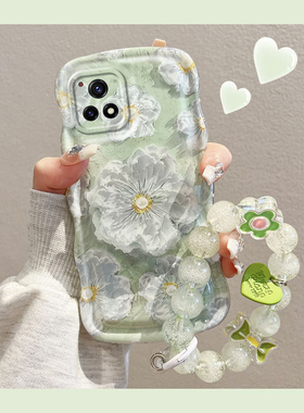 适用于VIVOY52s手机壳新款V2057A仙女款网红创意绿色油画花朵vivo全包硅胶软壳高级感不会撞壳的防摔保护套潮