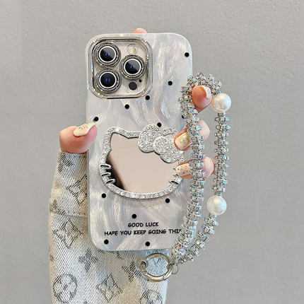 适用波点KT猫苹果16E手机壳17Air新款iPhone15promax外壳14plus羽纱13少女12全包11防摔8保护套7专用xsmax/6