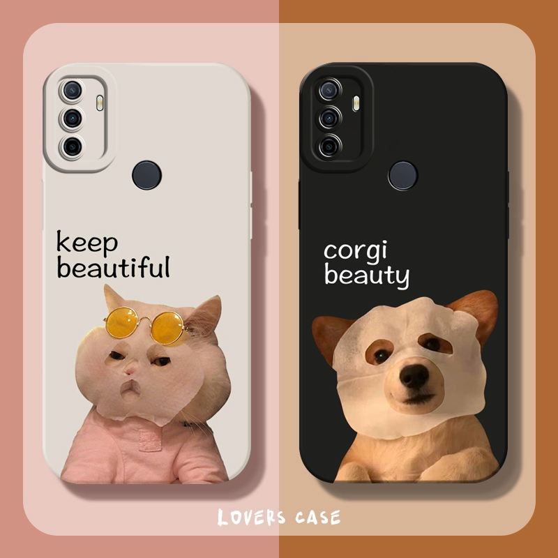 适用于OPPOA53手机壳新款A53镜头全包液态硅胶软壳OPPO高级感不会撞壳的情侣卡通可爱创意面膜猫狗防摔保护套