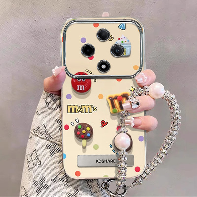 OPPOA系列手机壳硅胶彩点M豆挂链