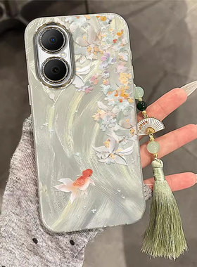 适用桂花锦鲤华为hi畅享80s手机壳70plus高级60X羽纱全包50pro防摔带镜头膜挂绳保护套新款女专用轻奢风新品