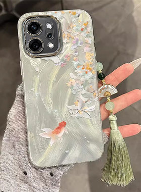 适用桂花锦鲤OPPOReno14手机壳13奢华12羽纱11全包10pro+防摔9保护套8新款7se女6专用5爆款新品创意外壳高级