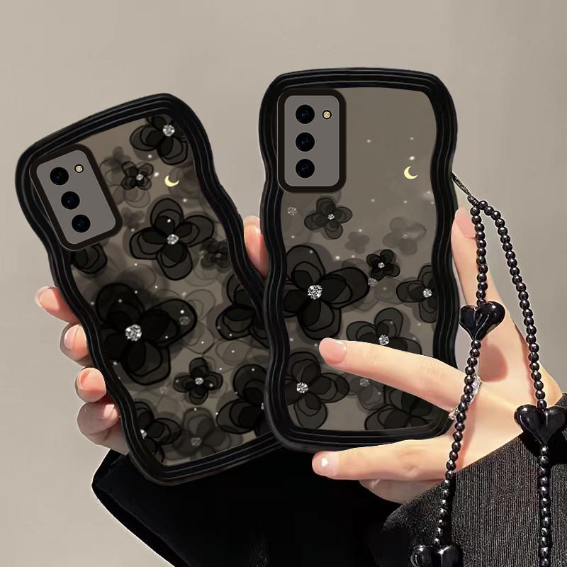 适用于OPPOA55手机壳新款a55s网红创意山茶花波浪边全包硅胶软壳OPPO不会撞壳的情侣款ins高端外壳防摔保护套