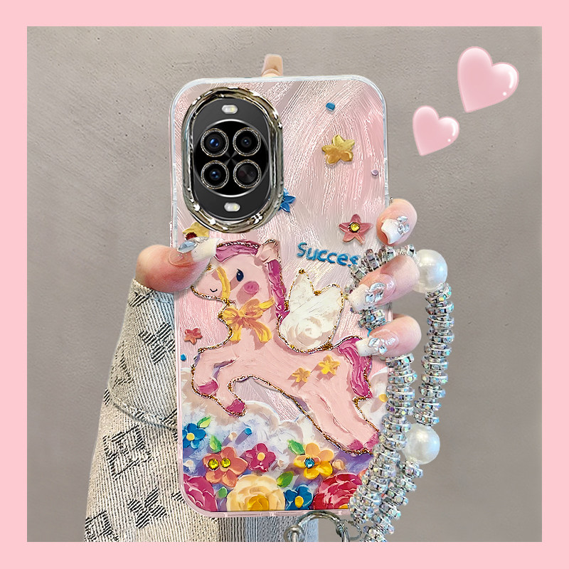 适用华为nova系列油画小马手机壳