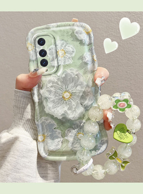 适用于绿色油画花朵iQOOU1手机壳新款U1x全包硅胶软壳vivo爱酷仙女款iQOO日韩风ins不会撞壳的潮牌防摔保护套
