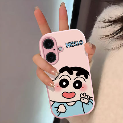 适用苹果16手机壳iPhone15promax新款ip14精孔13情侣款12比耶11pro小新xs防摔8pluse2保护套6s二代7卡通ins女