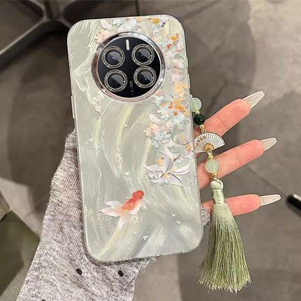 适用桂花锦鲤华为mate70pro+手机壳60RS奢华50E羽纱40全包30防摔保护套带镜头膜挂绳新款女专用新品轻奢高级