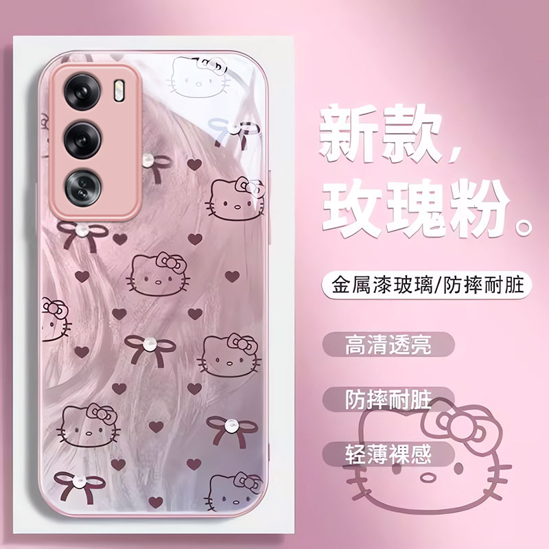 OPPOReno系列手机壳玻璃凯蒂猫