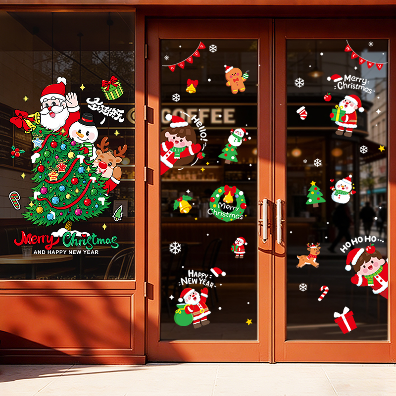 新款圣诞节装饰静电贴
