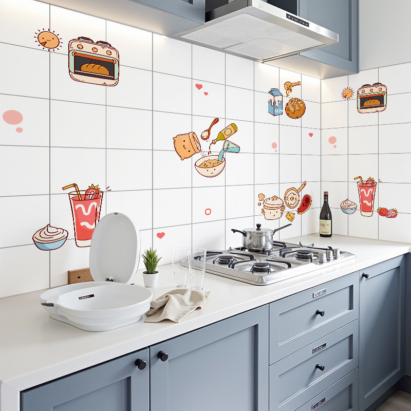 厨房防油贴纸防水耐高温自粘墙贴翻新遮丑墙纸油烟机灶台墙面贴膜,家居饰品,软装墙贴,淘宝优惠券,粉丝福利购,淘宝优惠卷