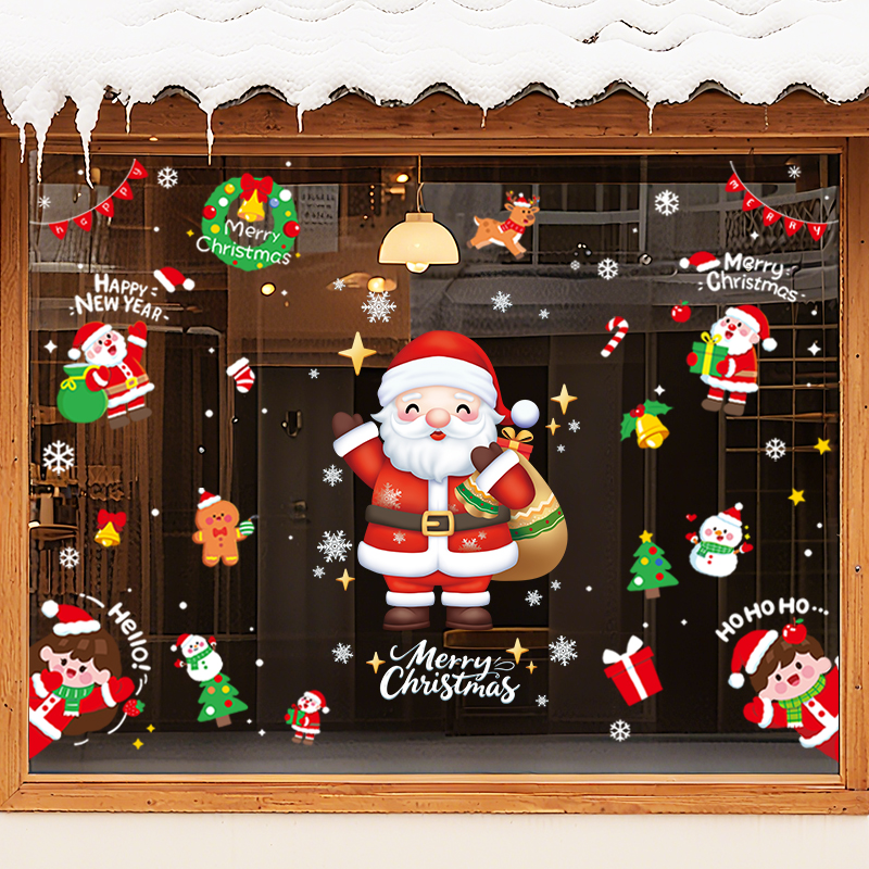 新款圣诞节装饰静电贴