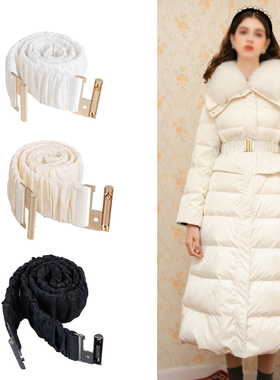 弹力羽绒服专用腰带黑色束腰配件松紧收腰女款淑女风棉服棉袄皮带