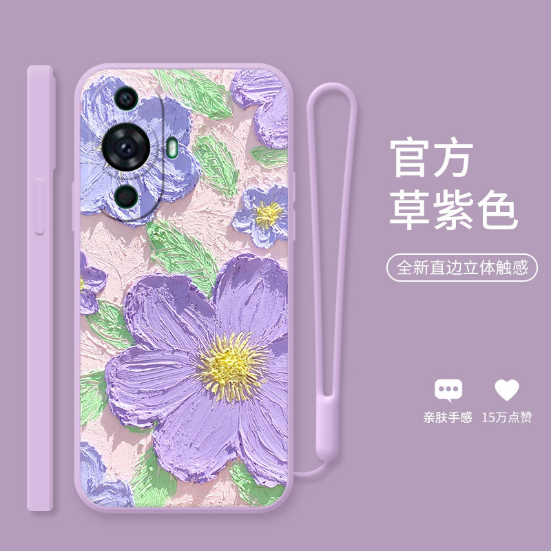 日韩艺术商务油画紫花适用华