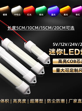 24v超短12v细灯管5v微型设备无人售卖柜照明光源220Vled信号灯白