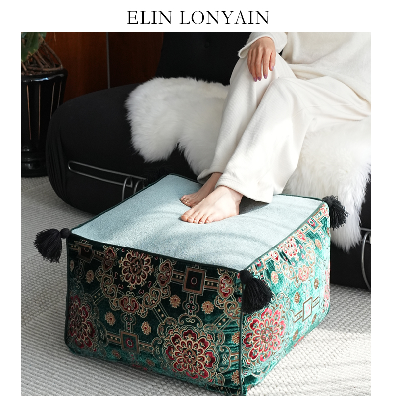 波西米亚红绿客厅蒲团坐墩换鞋凳