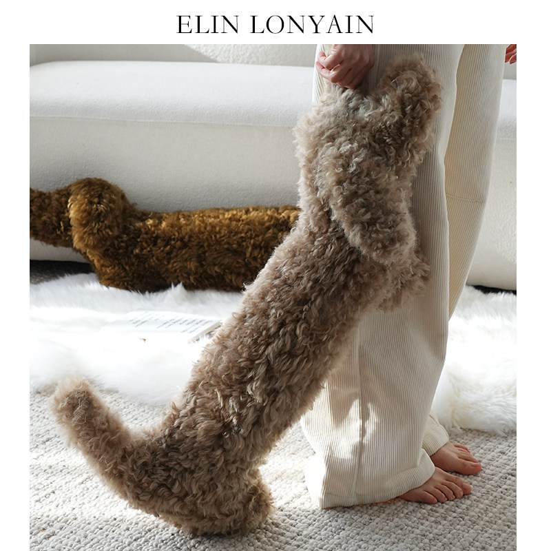 珑衍家居温柔淡可可/中古橄榄绿天然滩羊毛腊肠犬狗条形腰枕靠枕,居家布艺,靠垫/抱枕,淘宝优惠券,粉丝福利购,淘宝优惠卷