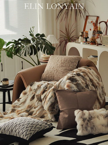 ELINLONYAIN米咖色沙发搭配抱枕