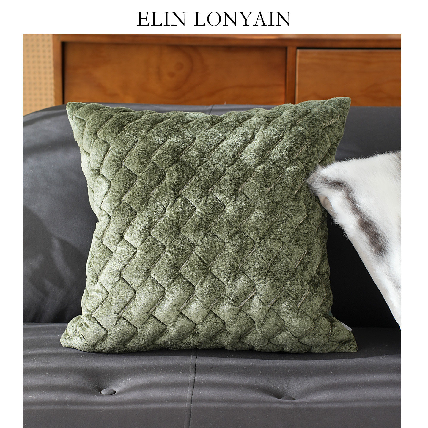 珑衍家居侘寂绿色绣线几何绗缝靠垫抱枕样板房酒店沙发方枕腰枕,居家布艺,靠垫/抱枕,淘宝优惠券,粉丝福利购,淘宝优惠卷