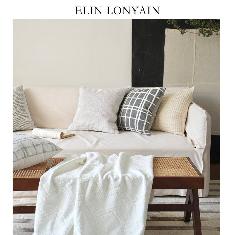 ELINLONYAIN天然棉麻混纺抱枕
