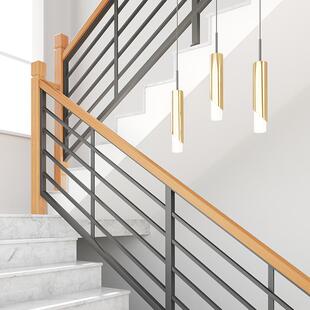 铁艺楼梯扶手护栏杆实木立柱自装饰简约现代家用室内阳台阁楼围栏