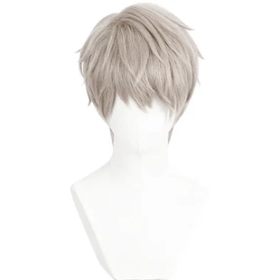 回假发cosplay直销微翘沈星cos深空造型亚麻灰与恋边~