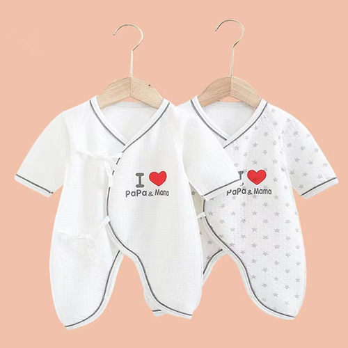 秋冬初生宝宝新生儿纯棉蝴蝶哈衣