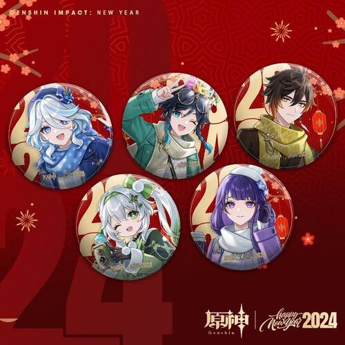 新年原神五神限定周边徽章