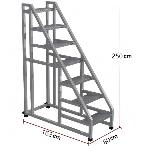 工业踏步梯加厚移动带轮登高梯家用仓库户外车间楼梯踏板三步台阶