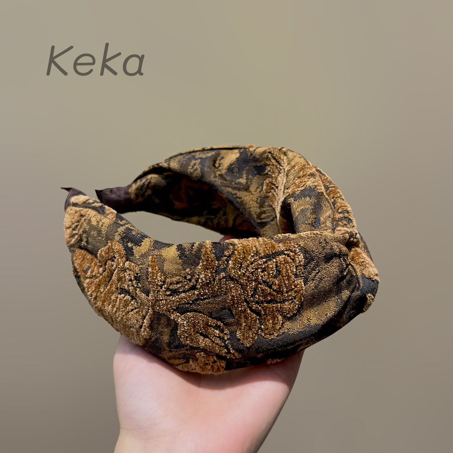 韩版复古植绒花朵宽边发箍