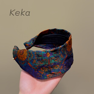 韩版香云纱巴达丝宽边发箍女高级感洗脸高颅顶防滑压发外戴头饰