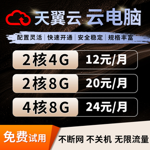 天翼云电脑直播挂店铺多开游戏云电脑租赁远程电脑云服务器